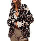 ABYOVRT Women Cardigan Sweater Shawl Collar Button Down Oversized Sweaters Boho Fall Coat