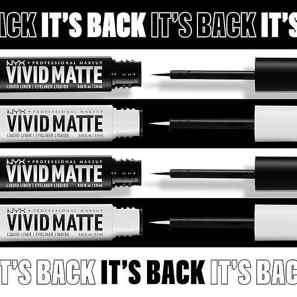 NYX PROFESSIONAL MAKEUP VIVID MATTE LIQUID LINER, SMEAR-RESISTANT EYELINER WITH PRECISE TIP – WHITE