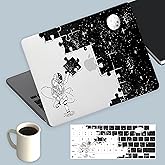 KEROM Compatible for MacBook Pro 13 Inch Case 2025 2024 2023 2022-2016 M2 M1 A2338 A2289 A2251 A2159 A1989 A1706 A1708, Cute Aesthetic Protective Plastic Hard Shell & Keyboard Cover, Space Puzzle