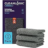 Cleanlogic Body Exfoliating Cloth, Stretchy Detox Charcoal Infused Exfoliator Bath and Shower Washcloths, Reusable Daily Skincare Tool, 3 Count Value Pack