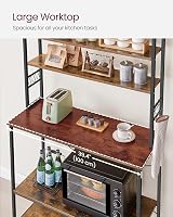 VASAGLE Kitchen Storage Rack 6 Tier 6 Hooks Rustic Brown Ink Black KKS039K01 view 6