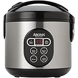 Aroma Housewares ARC-914SBD 8-Cup (Cooked) Digital Cool-Touch Rice Cooker and Food Steamer with Stainless Steel Exterior, Silver