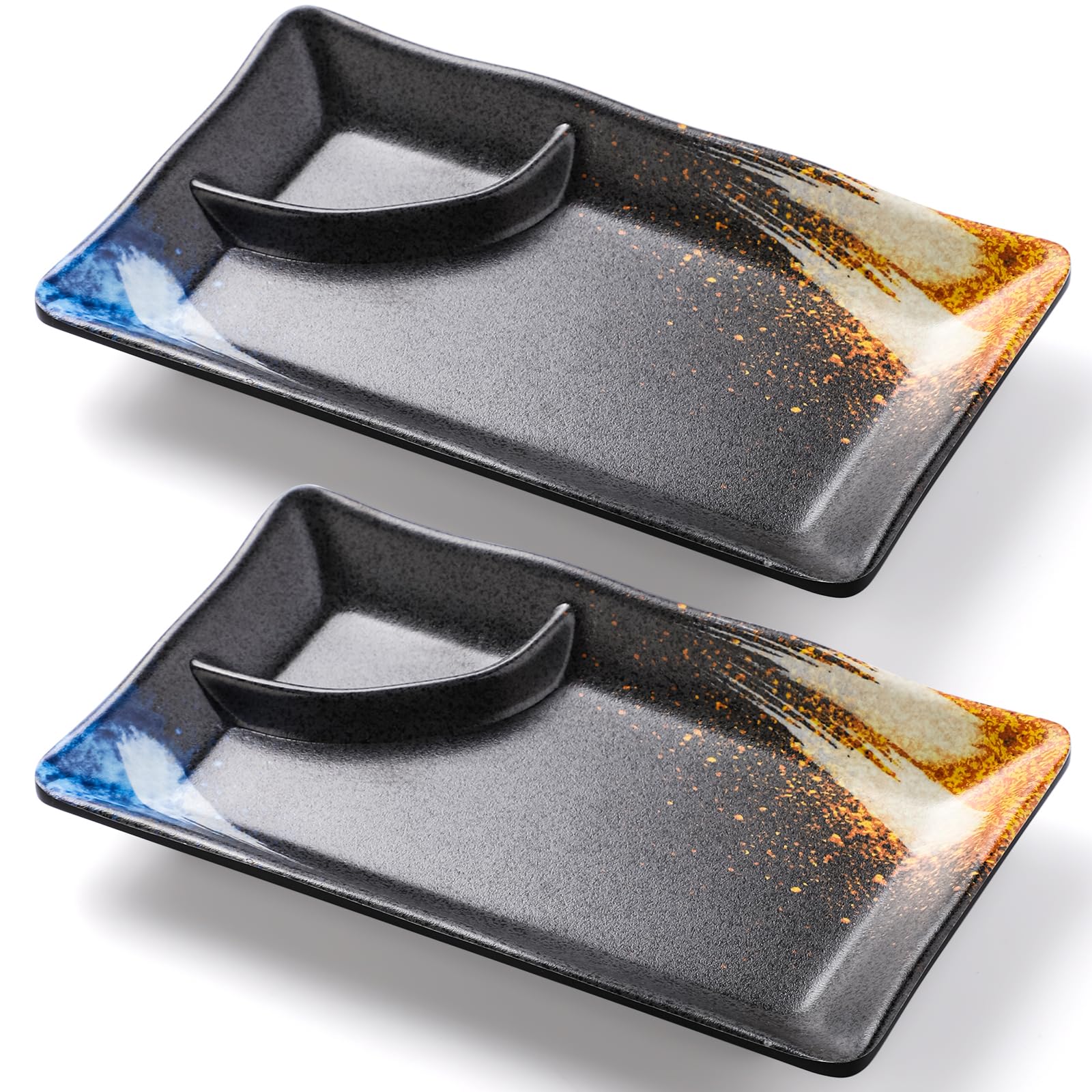 Photo 1 of ***MINOR DAMAGE*** Sailench Sushi Plates Set of 2,Japanese Sushi Serving Plates,Sushi Dinnerware Set for Sushi, Appetizers,Sushi Dishes, Sushi Nights (2)