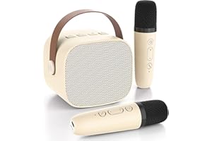 VICTRESS Portable Karaoke Machine for Kids with Voice Changer & Bluetooth, Mini Karaoke Machine with 2 Wireless Microphones, TF/SD Card Slot – Fun Gift for Holidays & Birthdays, Ages 4 5 6 7 8 9 10