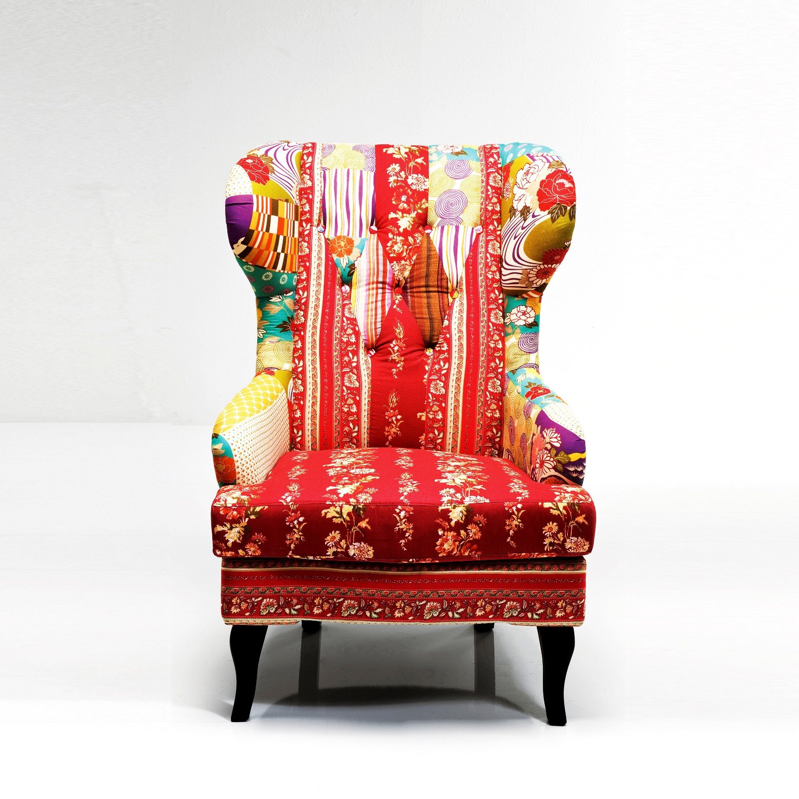 multi coloured armchair