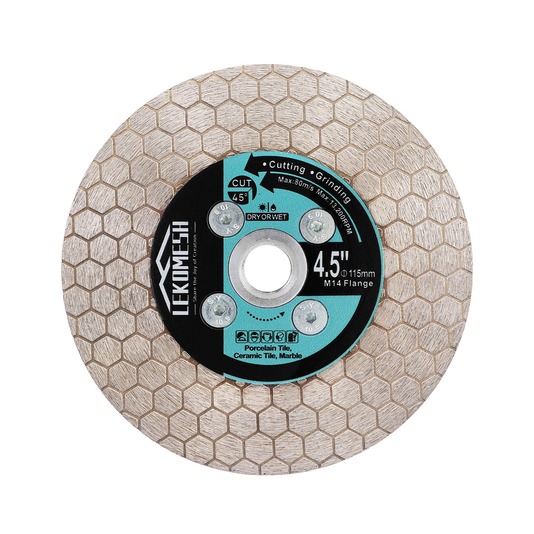 LEKOMESH 115MM Diamond Cutting Disc - Tile Cutting Disc Wheel Double-sided Diamond Discs for Cutting Grinding Porcelain Ceramic Tile Marble Granite,M14 Thread