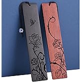 Cute Bookmarks for Women, Pretty Flower Bookmarks Rose Wooden Book Markers for Women, Bookish Gifts (Rose)