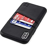 Dockem Wallet Case for iPhone X/XS: Built-in Metal Plate for Magnetic Mounting & 2 Credit Card Holders, 5.8" Exec M2 Syntheti