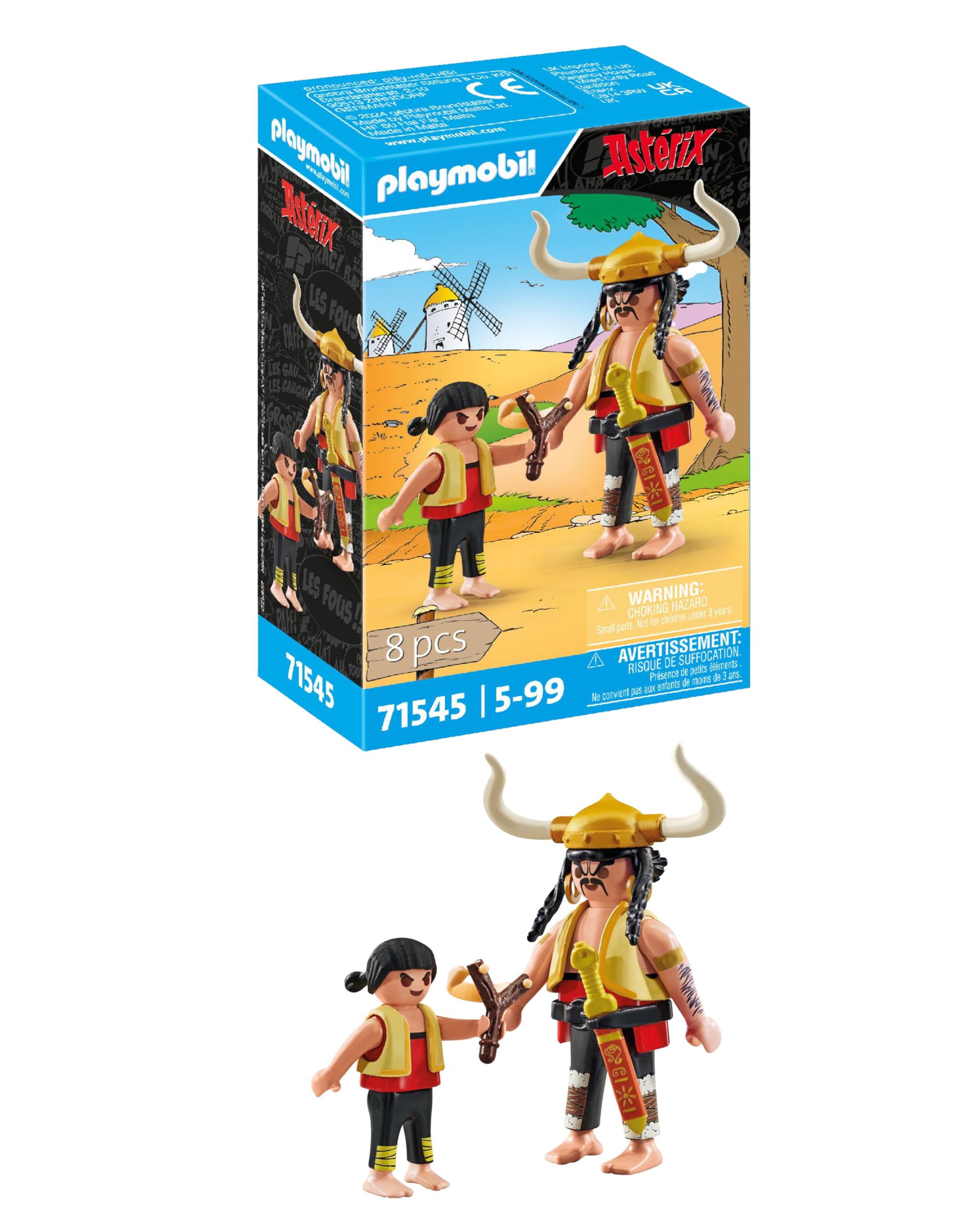 Playmobil 71545 Asterix: Huevos y Bacon and Pepe, brave duo from the Asterix universe, including sword and slingshot, imaginative play sets suitable for children ages 5+