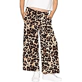 STRETCH IS COMFORT Girls Wide Leg Pants | Pull-On Style with Pockets | Soft Stretch Comfy Everyday Wear | Youth 4-16