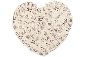 cobee 100 Pcs Crochet Tags for Handmade Items, Handmade with Love Labels Clothing Tags, Fabric Labels Tags Handmade Labels for Sewing DIY Crafts Knitting Decor(10 Style Sets)