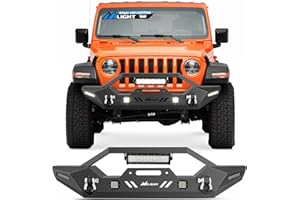 Nilight Front Bumper Compatible for 2007-2018 Wrangler JK/JKU 2018-2025 JL/JLU 2020-2025 Gladiator JT with 72W LED Bar 2 x 18W Pod 2X 18W Single Row Winch Plate