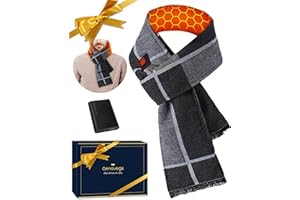 GENOVEGA Heated Scarf Gifts Idea for Men Him Dad Husband Boyfriend Couple Brother Friend Who Have Everything Birthday Valentine Father's Day Anniversary Stress Relief Unique Gift Fall Winer Warm Presents Gift
