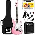 Best Choice Products 39in Full Size Beginner Electric Guitar Starter Kit w/Case, Strap, 11W Amp, Strings, Pick, Tremolo Bar - Pink