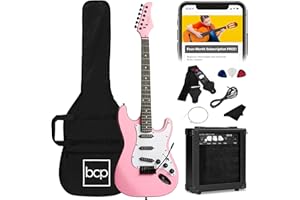 Best Choice Products 39in Full Size Beginner Electric Guitar Starter Kit w/Case, Strap, 11W Amp, Strings, Pick, Tremolo Bar -