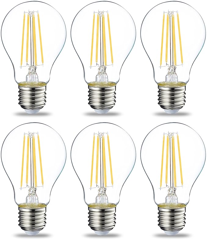 AmazonBasics LED E27 Edison Screw Bulb, 7W (equivalent to 60W), Clear