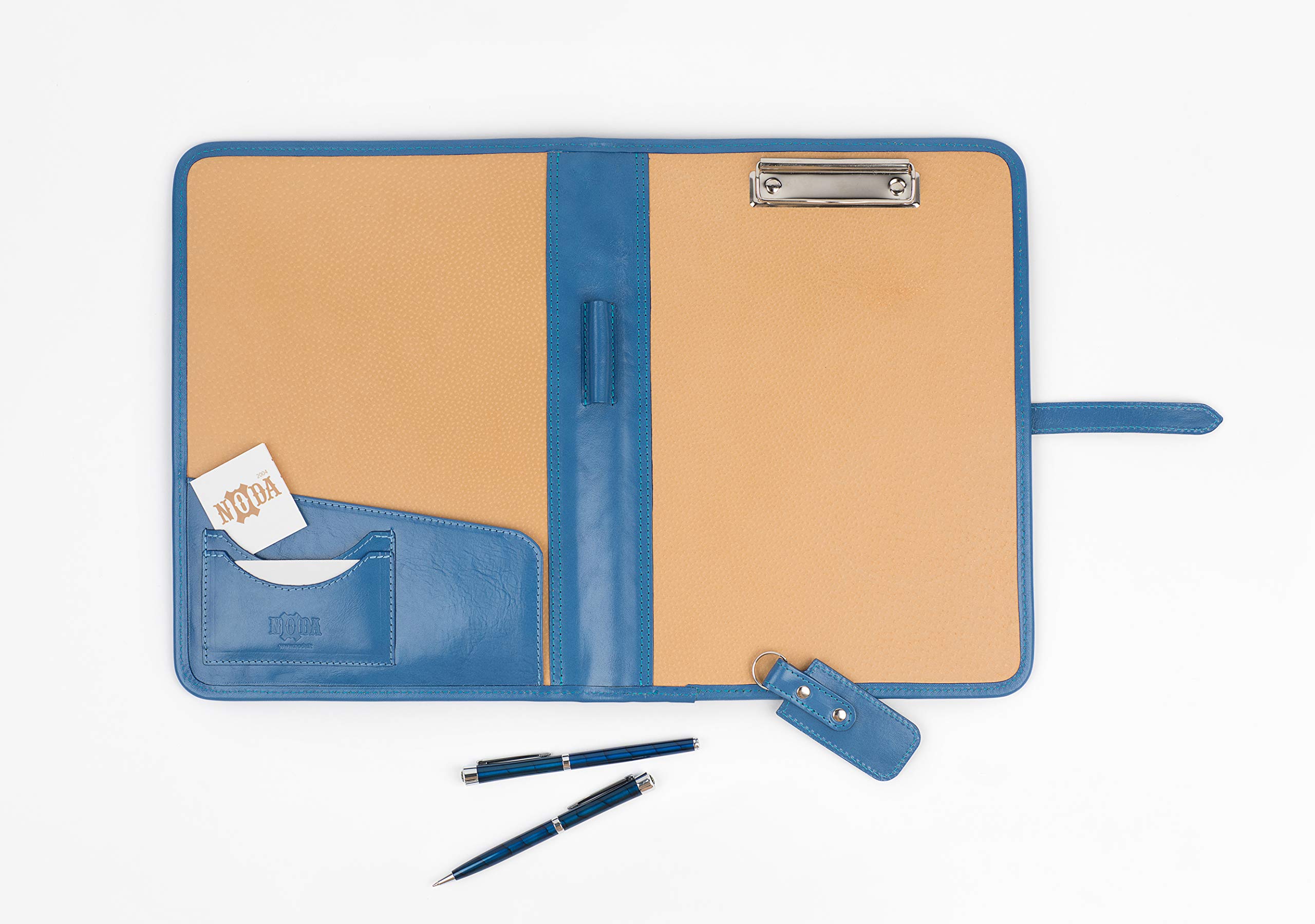 Italian Genuine Leather Business Presentation Meeting Conference A4 Folder with Clipboard (Lightblue)