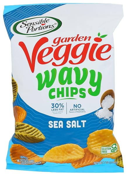 SENSIBLE PORTIONS GARDEN VEGGIE WAVY CHIPS, SEA SALT,...