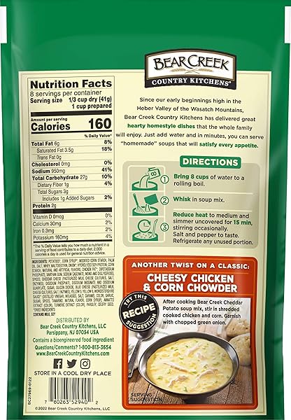 BEAR CREEK SOUP MIX, CHEDDAR POTATO, 11.5 OUNCE