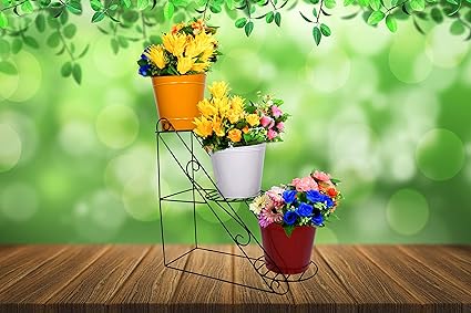 HINS Iron Metal Round Pot Stand 3 Tier Without Pot For Indoor & Outdoor Gardening (black) Plant Stands For Indoor Balcony I Plant Bench I Plant Stands I Pot Stand Single I Potted Plant Stand I Big Pots I Metal Plant Stand I Tall Outdoor Planter I Metal Casters I Large Plant Stand I Pot Stands For Garden I Indoor Plants Stand I Iron Plant Stand I Terrace Garden Stand I Garden Rack I Iron Stand For Pots I Pots Stand I Indoor Planter With Stand I Metal Plant Stand