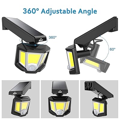 Buy Juslit Adjustable Solar Lights Outdoor 72 Cob Led Motion Sensor Light 360 Rotating Head Wide Angle Illumination 2 Modes Wireless Security Wall Lighting Ip65 Waterproof Online In Turkey B07w3m9lm7