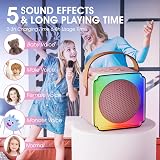 Lavliy Mini Karaoke Machine 2 Microphones Kids Bluetooth Speaker Pink view 4