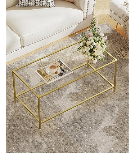 Amazon.com: Acme Zaba Metal and Tempered Glass Rectangular