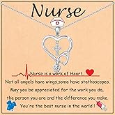 GLEZZA Gifts for Nurses Week,Nurse Stethoscope Cross Necklace for Women Medicine Pendant Jewelry Gift for Doctor, Nurse,Veterinary,Medical Student,RN