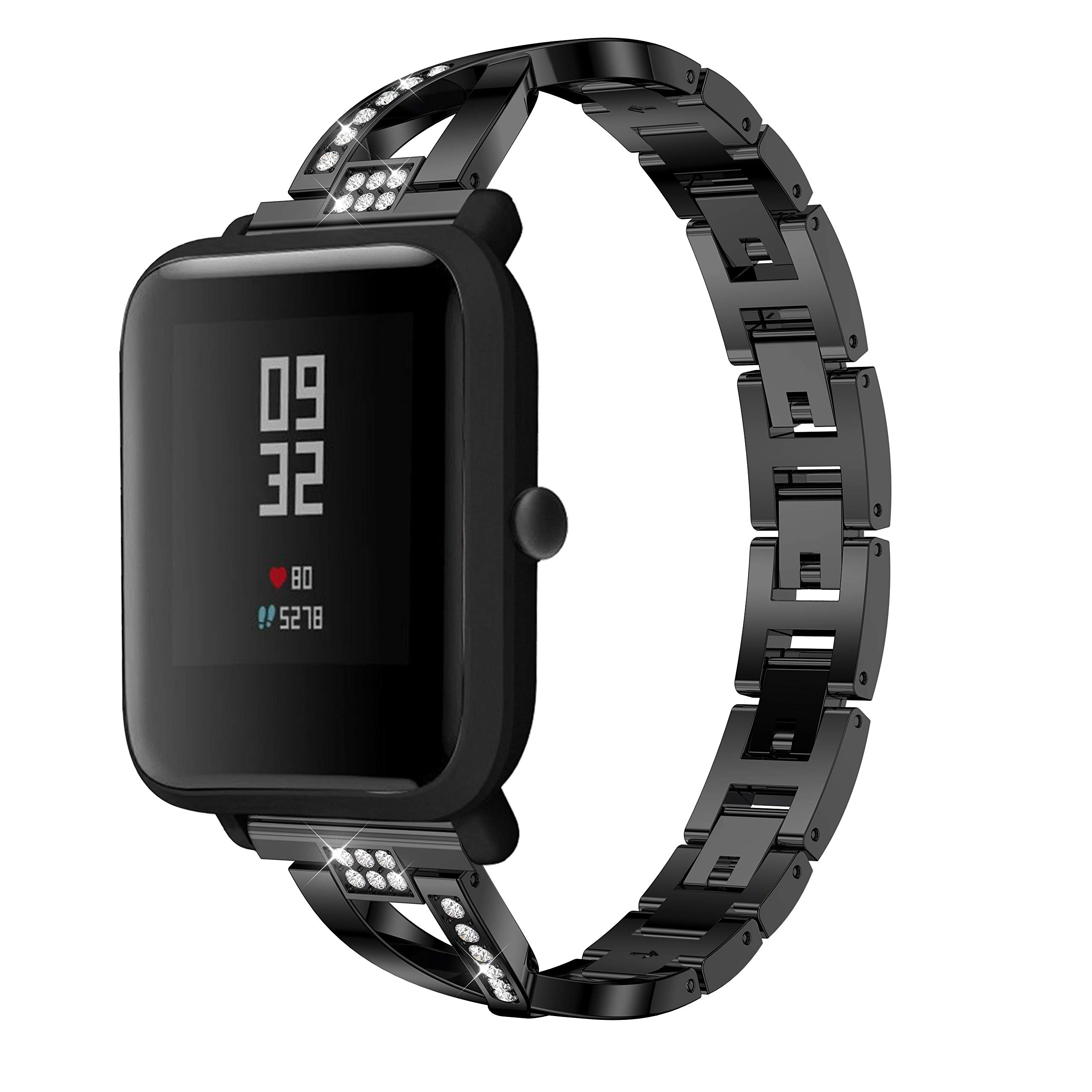 Angersi band for AMAZFIT Bip Younth bands,Quick Release Solid Stainless Steel Metal Business Bracelet Strap compatible with AMAZFIT Bip Younth/Bip Youth Edition/GTS