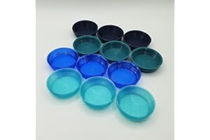 Stroodies 0.5oz Crested Gecko Bowls | Multi-Color |12-pack | (Multicolor: Aqua, MidnightBlue, Sapphire, & Teal)