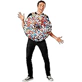 Delicious Donut Costume for Adults - Fiber Filled Donut Tunic with Graphic Print and Felt Straps