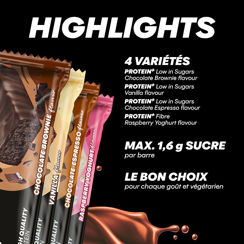 - Protein Plus - Low Sugar Multiflavour Box - 16x35g - Barres protéinées avec fibres alimentaires