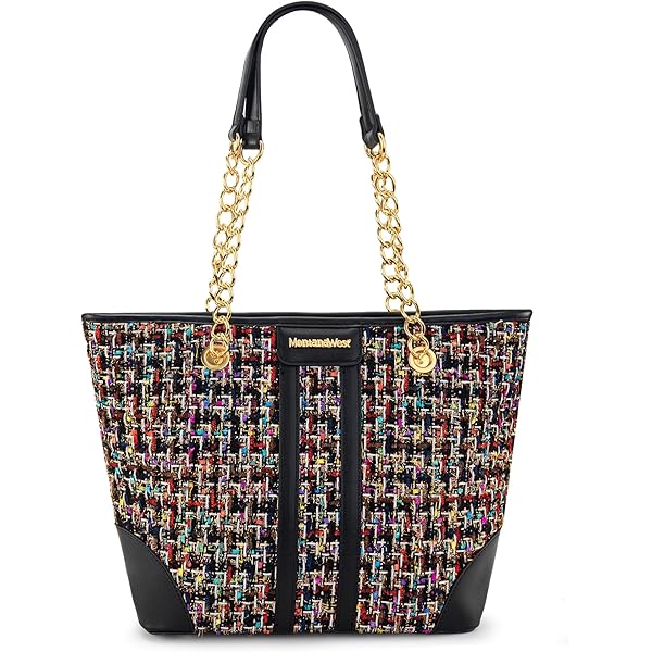 Amazon.com: Women's Tweed Plaid Square Bag, Large Capacity Quilted