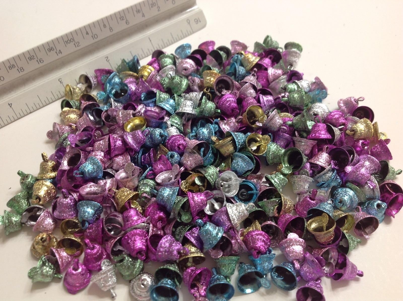 LOT of 25 pieces Mini Jingle Bells Colorful Metal Craft Christmas Tree Decorative Bells Supplies Ornaments, Designed Making Embellishments Craft Bell Charms Findings, Size: 10mm