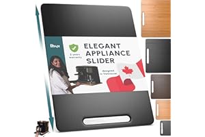 Ibyx Elegant Sliding Tray for Your Coffee Maker & Heavy Kitchen Appliances - Sturdy, Slides Easily from Under The Cabinet - Rolling Appliance Tray for Countertop with Wheels (12"X16")