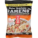 Koyo Ramen Soup, Asian Vegetable Reduced Sodium, Made With Organic Noodles, No MSG, No Preservatives, Vegan, 2.1 Ounce Per Package (12 Pack)