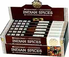 Jardin fresco : Incienso Premium Especias Indias | 12 Paquetes de 15 Gramos Cada uno en una Caja | Caja de 180 Gramos | Incienso Puro y Natural: Amazon.es: Hogar