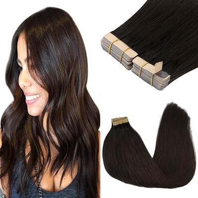 GOO GOO Tape In Hair Extensions 18in 100g 40pcs Dark Brown 9A Human Hair