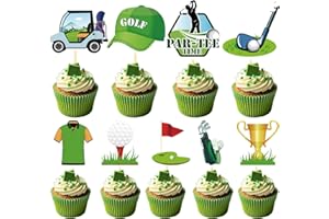 Deorfuy Golf Birthday Party Decorations - 36Pcs Golf Cupcake Toppers Decoration Ball Sports Player Theme Cupcake Picks Bday Decor Baby Shower Supplies