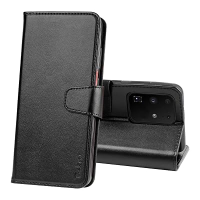 Teskyer Samsung Galaxy S20 Ultra Case, Premium PU Leather Flip Cover Wallet Case with Kickstand Feature and Card Slots, Strong Protective Case for