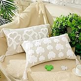 FuWeave Set of 2 St Patricks Day Pillow Covers 20x12 Inch Shamrock Pillow Cover Plush Lucky Irish Clover Throw Pillowcases St Patricks Day Decorations Throw Pillows for Holiday Festivals Home Decor