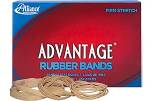 Alliance Rubber 26549 Advantage Rubber Bands Size #54, 1/4 lb Box, Assorted Sizes (Natural Crepe)