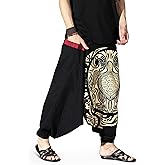 Boho Pants Elastic Ankle Harem for Men, Oversized Exercise Pajama Jogger Loose Boho Aladdin Pant