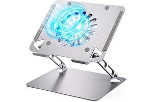 SOUNDANCE Laptop Cooling Pad with Upgrade Low-Noise Fan and 3.0 USB Hubs, Ventilated Laptop Cooler Prevent Overheating, Ergon