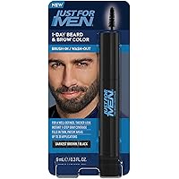 Just for Men 1-Day Beard & Brow Color, Temporary Color for Beard and Eyebrows, For a Fuller, Well-Defined Look, Up to 30 Appl