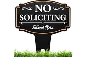 Multiwins No Soliciting Sign for House, 14"x11" No Soliciting Yard Sign, Premium Rust-Free Aluminum And Classy Look Sign