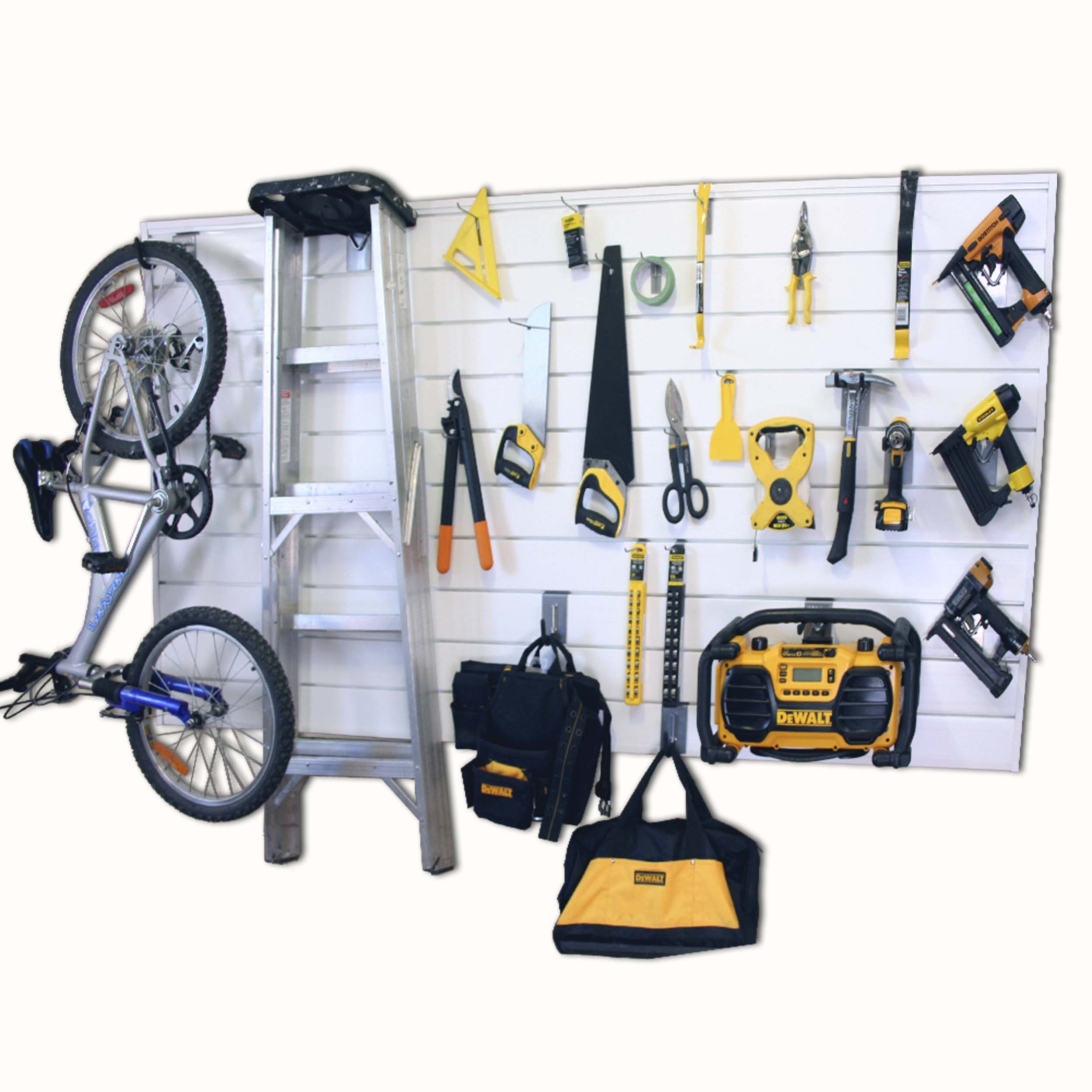 Proslat 88102 Heavy Duty PVC Slatwall Garage Organizer, 8Feet by 4