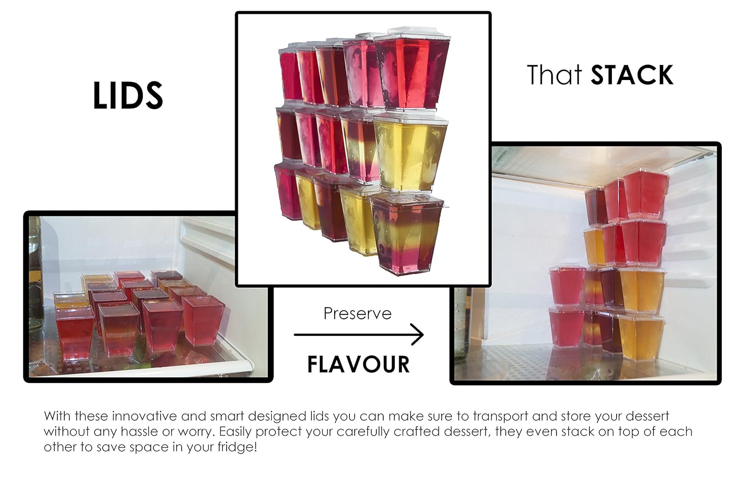 Sr. Foodie 30 unidades vasos de postre con tapas y cucharas - 5 oz ...