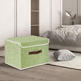TYEERS Collapsible Storage Box with Lid Set of 2 Green 38x25x25 cm view 5