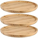 JOIKIT 3 Pack 12 Inch Bamboo Round Platter, Fine